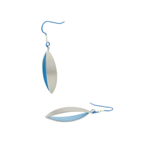 Subtle Light Blue Colour Petal Drop Earrings